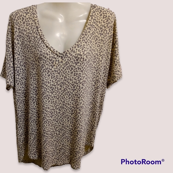 American Eagle Outfitters Tops - 🤑5/$12! American Eagle Soft & Sexy Leopard Print S/s Top Size S Barely Worn!